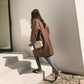 Autumn and Winter Woolen Coat Korean Fashion Mid-length Woolen Coat Thickened Over The Knee Plus Size Woolen Coat
