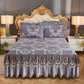 Anti-skid Warm Bedspread Thickened Winter Bedding Skirt High-grade Crystal Velvet Bed Skirt Pillowcases Three-piece Set