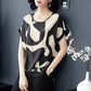 Imitation Silk Stitching T-shirt Women Spring and Summer New Short-sleeved Loose Round Neck Printed Top Blouse