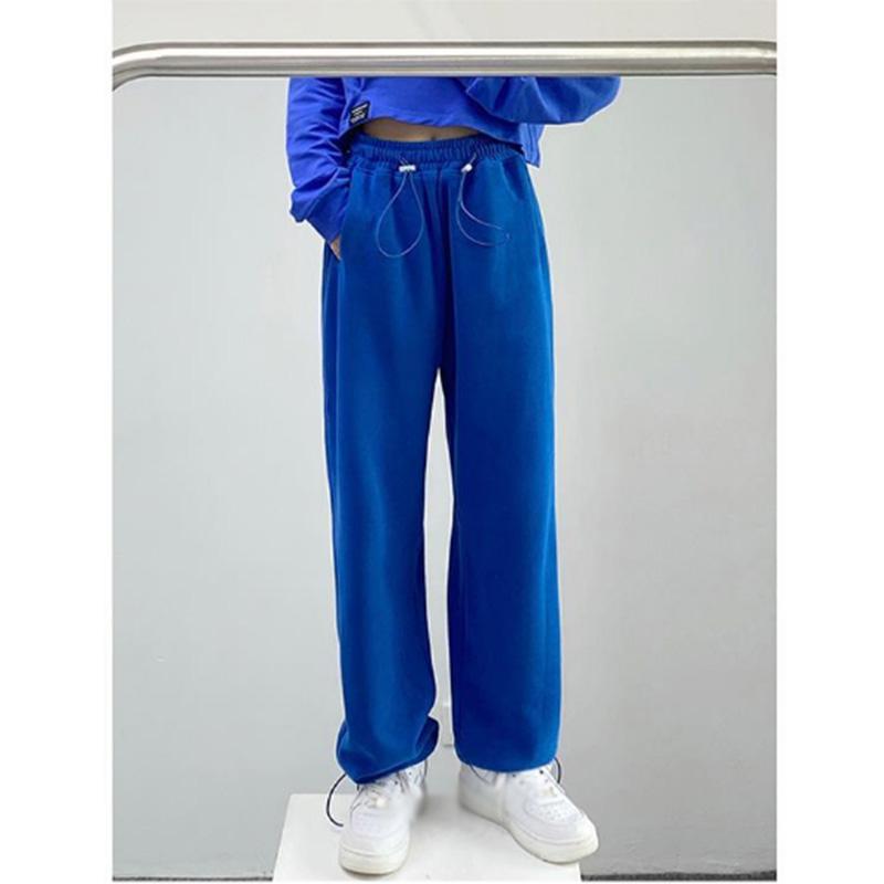 Sports Pants Women's High Waist Slim Straight Loose Wide Leg Drawstring Casual Sweat Pants Drawstring Pants