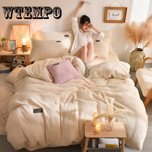4pcs  Home Textile Bedding Set Family Winter Duvet Cover Bed Sheet King/ Queen Bedlinen Pillowcase