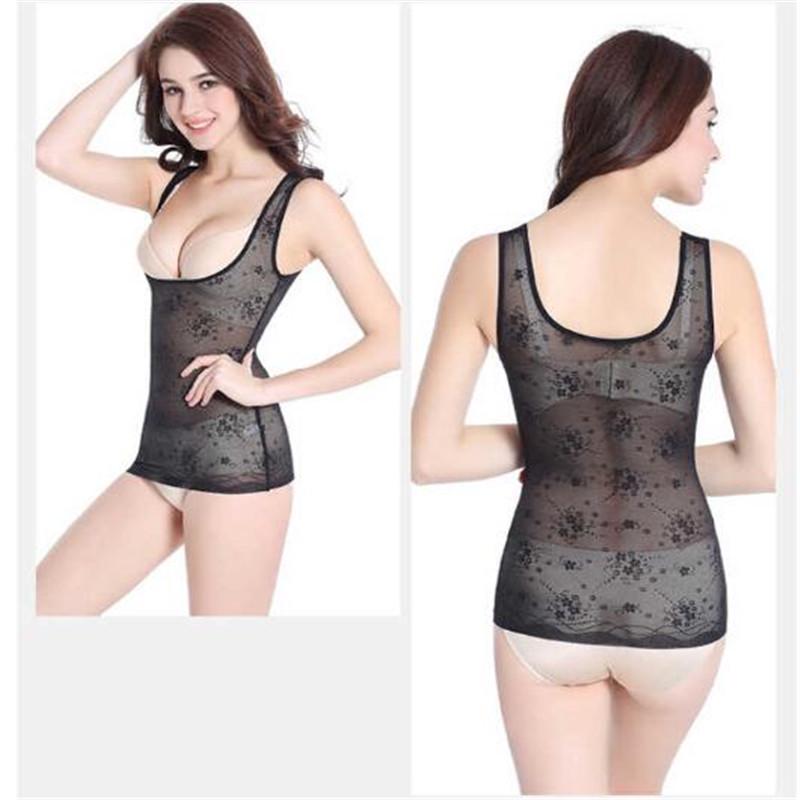 Summer Ultra-thin Breathable Stomach Slimming Body Underwear Steel Boned Corset Waist Training