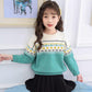 Autumn and Winter Girls Thick Sweater Soft Round Neck Children's Sweater Fashion Jacquard Kids Sweater