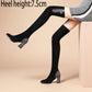 Over-the-knee Boots Women Were Thin Elastic Boots Autumn and Winter High-heeled Boots