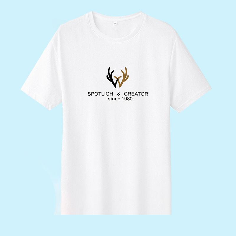 Summer 100% Cotton Short-sleeved T-shirt Men's Plus Size Round Neck Short-sleeved T-shirt Men