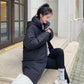 Hong Kong Style Cotton-padded Jacket Women Korean Style Loose Mid-length College Style Cotton-padded Jacket Women's Clothing