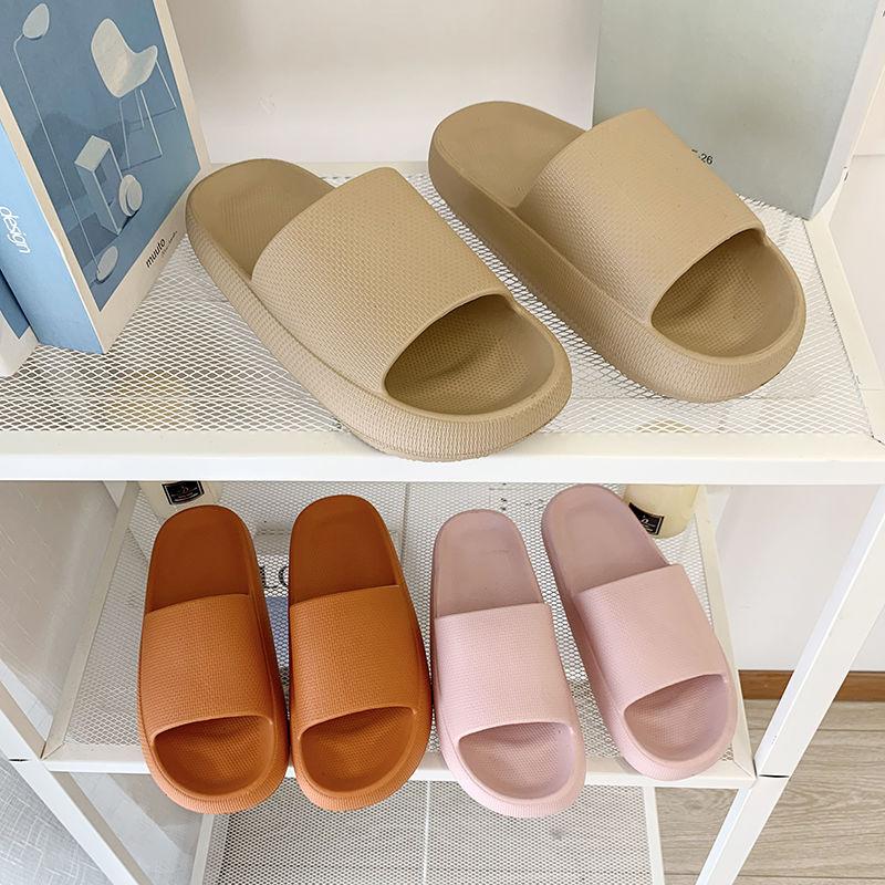 Women Thick Platform Slippers Summer Beach Eva Soft Sole Slide Sandals Leisure Men Ladies Indoor Bathroom Anti-slip Shoes
