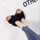 Hairy Slippers Women Fall/winter Non-slip Soft Bottom All-match Cross-over Sandals and Slippers Cute Sexy Women's Flat-bottom Sandals and Slippers