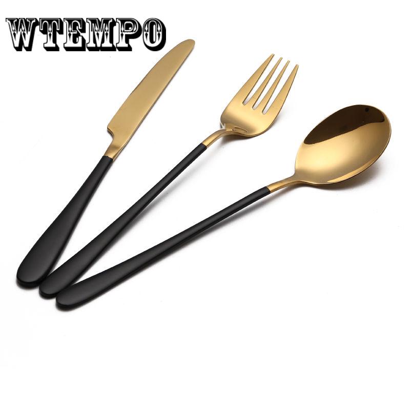 3pcs Stainless Steel Camping Flatware Set Knife Spoon Fork Utensil Portable Tools