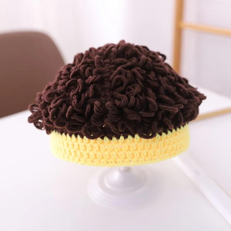 Baby Funny Wig Hat Fun Curly Hair Cap Explosive Head Natural Curly Hat Cute Cotton Warm Hat Outdoor Casual Hat