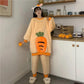 Women's Autumn Winter Flannel Pajamas Set Warm Plus Velvet Thickening Cute Cartoon Carrot Coral Fleece Two-piece Suit Leisure Loose Homewear