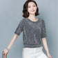 Women's Leopard Print Short Sleeve T-Shirt Summer Large Size Loose Round Neck Top