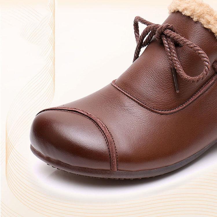 Women's Winter Soft Warm Shoes Female Large Size Non Slip Solid Color Flat Heel Cotton Shoes