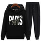 Spring & Fall Men Hooded Pullover Suit Campus Clothing Sweater and Pants Casual Loose Sports Suit