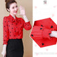 Chiffon Shirt Women's Spring Top Western Style Loose Large Size Long Sleeve Bottoming Shirt