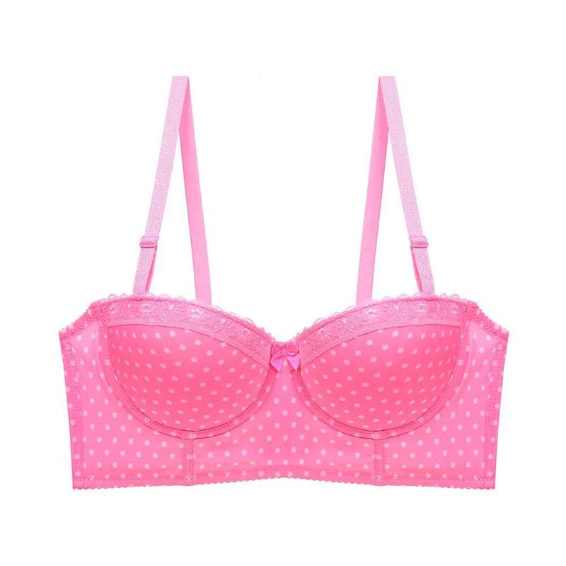 Sexy Surface Wave Point Skin-friendly Breathable Gathered Anti-sagging Bra Half Cup Women's Underwear Bra