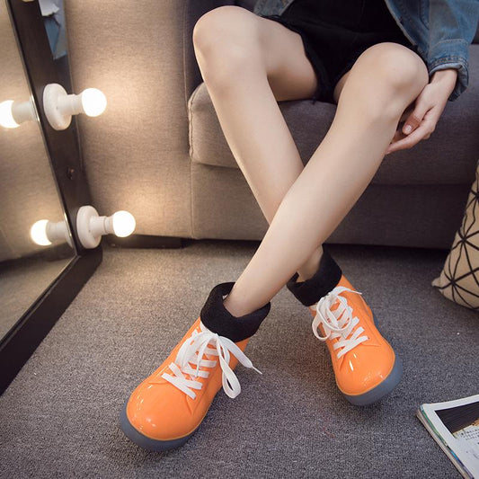 Solid Non-Slip Rain Boots Leisure Shoes Ankle Round Toe Low Rubber Women Waterproof Rainboots