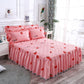 3pcs/set Korean Queen-size Bed Skirt Thick One-piece Bed Sheets Cute Princess Style Sheets