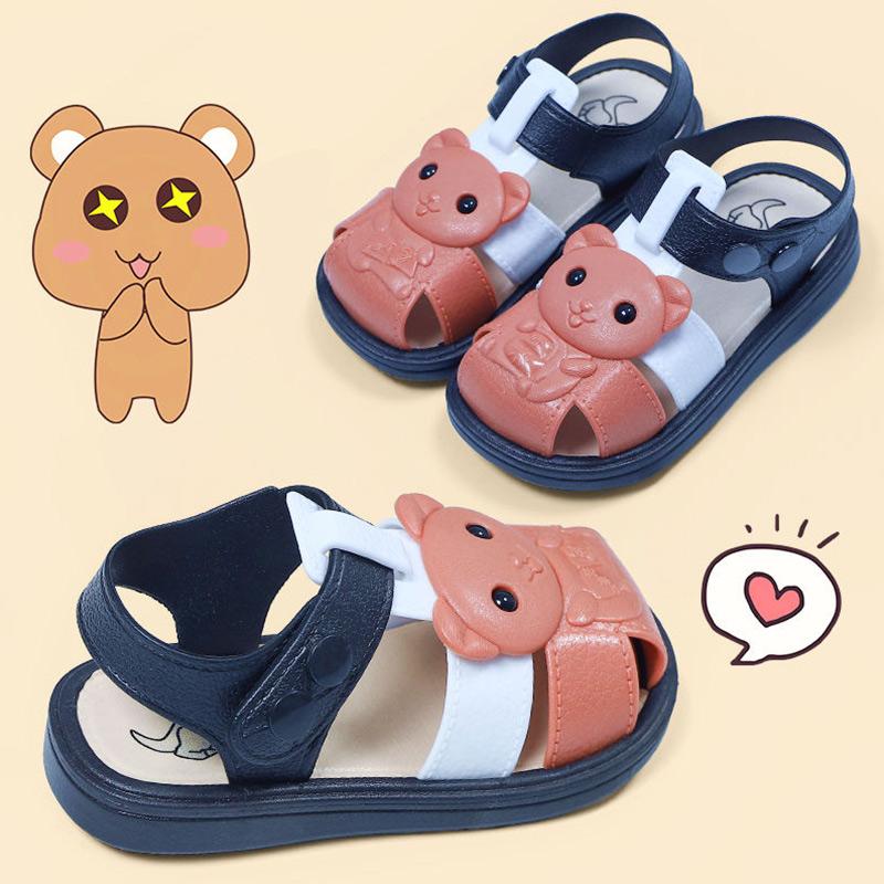 Children's Baby Baotou Sandals Summer Men and Women Buckle Princess Baby Non-slip Soft Bottom Plastic Sandals