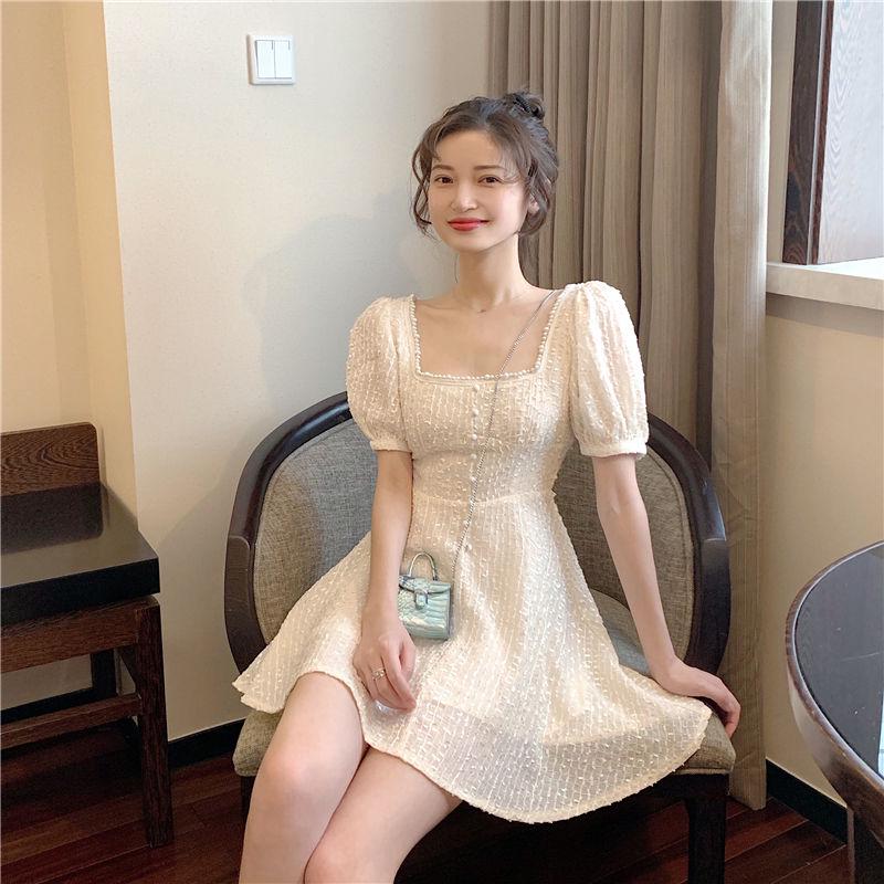 Elegant Flower Pearl Short Dress Women Sexy Spaghetti Strap Summer Sundress Female Short Beach Dress