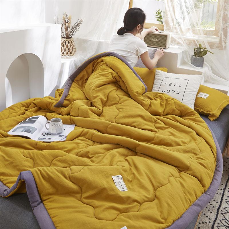 Double Spring and Autumn Thin Air-conditioning Quilt Cool Silk Summer Quilt Single Dormitory Quilt