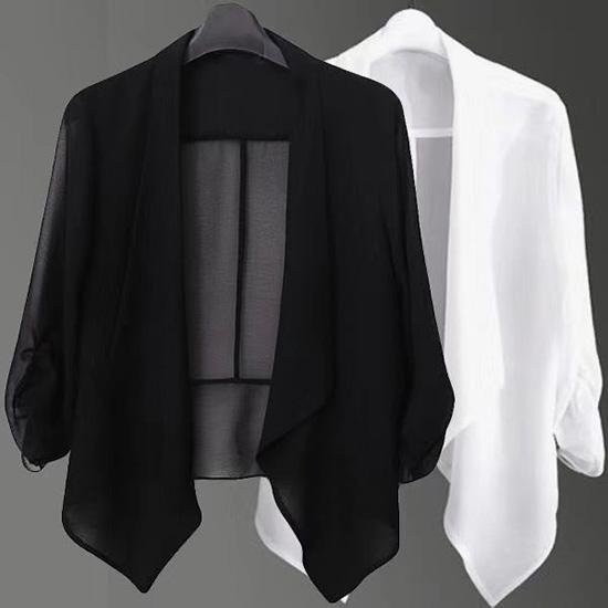 Large Size Chiffon Cardigan Ladies Thin Short Summer Shawl Sunscreen
