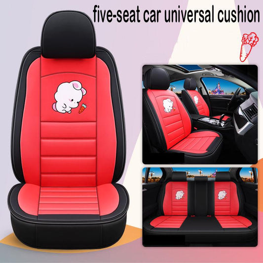 Cartoon seat cover five-seat car cushion four seasons universal full leather cushion