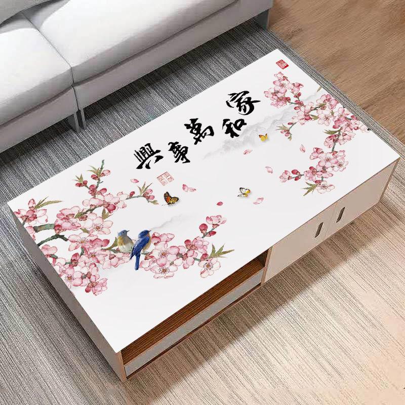 PVC Opaque Table Mat Waterproof and Oil-proof Disposable Soft Glass Tablecloth Printed Coffee Table Desktop Protective Rubber Pad