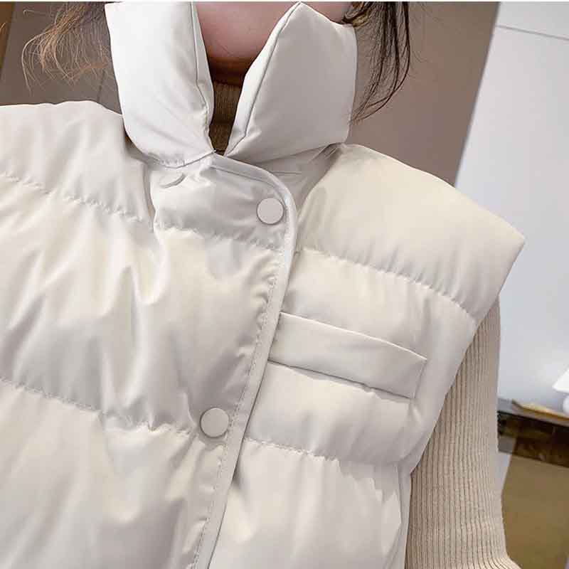Cold-proof Vest Women's Down Cotton Short Autumn and Winter Outer Wear Waist Thick Coat