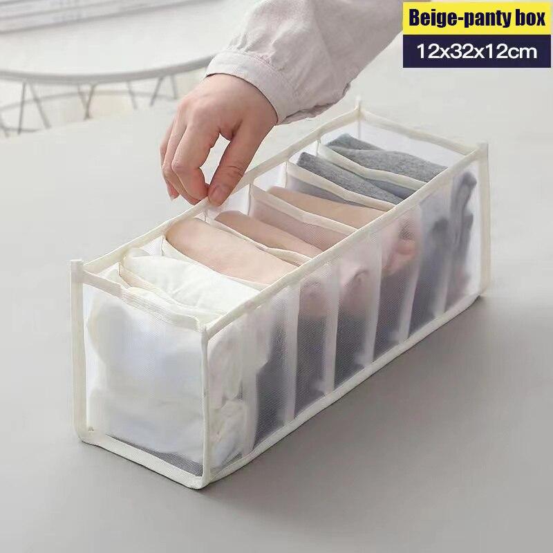 Underwear Storage Organizer for Clothes Separated Socks Shorts Bra Storage Boxes Dormitory Closet Organizer Drawer Washable