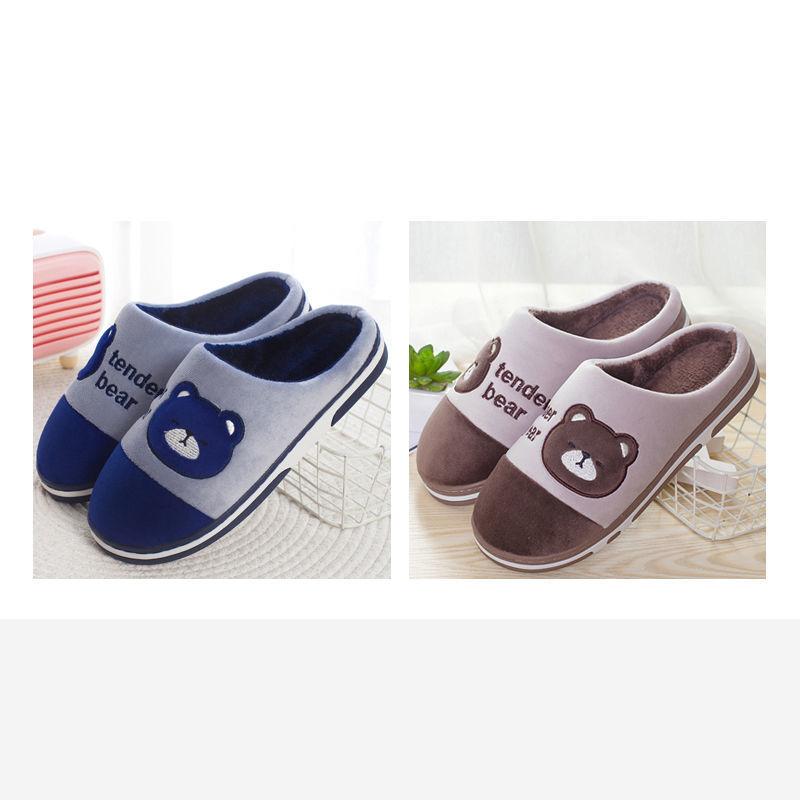 Household Couple Slippers Warm Thick Plush Slippers Winter Unisex Indoor Cotton Slippers