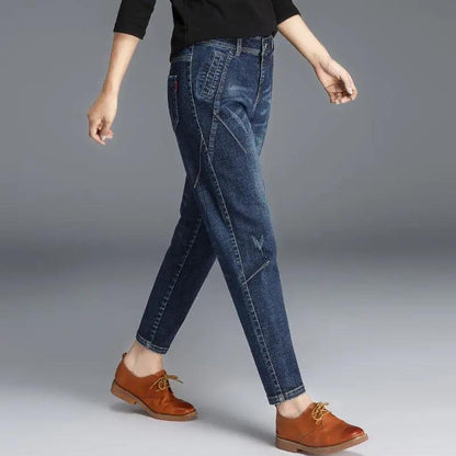 Spring and Autumn High Waist Stretch Jeans Women Loose Harem Pants Ladies Plus Size Casual Carrot Pants Women