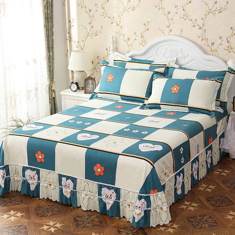 Thickened Mattress Cover One-piece Bed Skirt Korean Lace Anti-skid Bedspread Mattress Dustproof Protective Cover