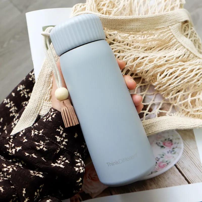 Japanese Vacuum Flask Ins Harajuku Style Ladies Cute Cup Simple and Fresh Tassel Student Girl Portable Water Cup