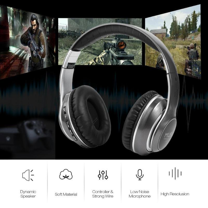 Wireless Headphones Bluetooth 5.0 Gaming Headset Stereo Noise Canceling Sports Earphones with Mic