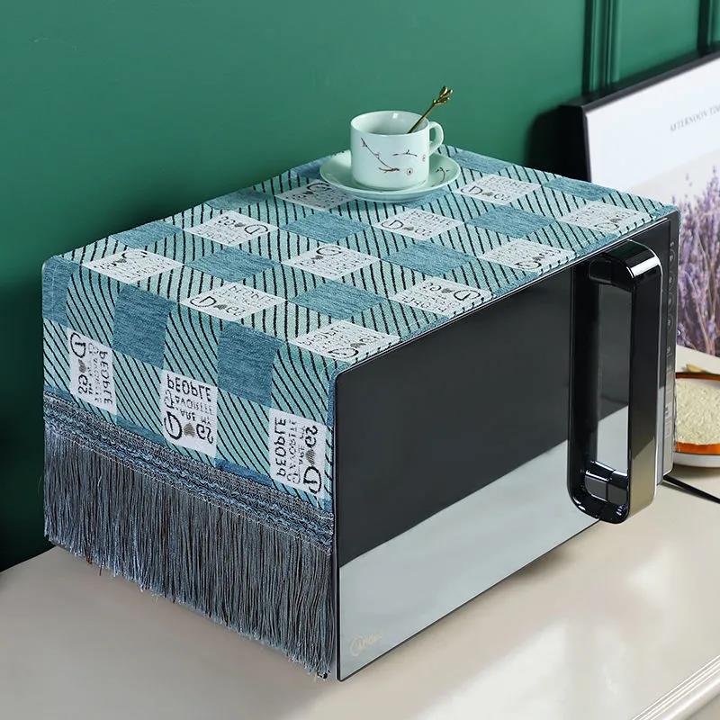 Universal Microwave Oven Cover Pastoral Cover Cloth Oven Set Kitchen Microwave Oven Cover Cloth Household Dust Cover 35*100cm