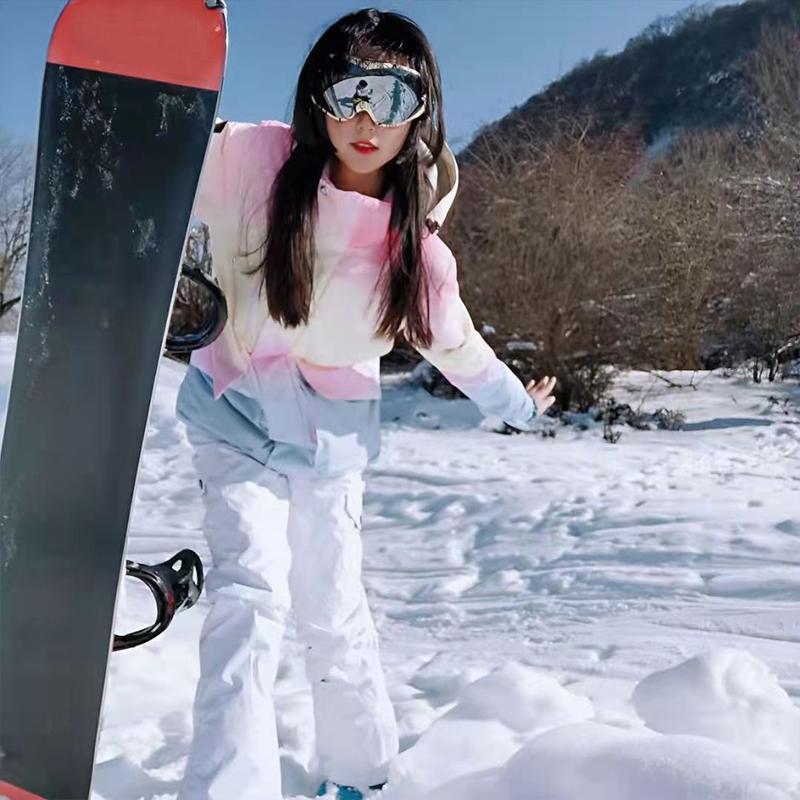 Ski Suit Women's Suit Snowboard Double-board Ski Pants Winter Outdoor Windproof Warmth Thickened Ski Suit Sports Suit Waterproof Jackets
