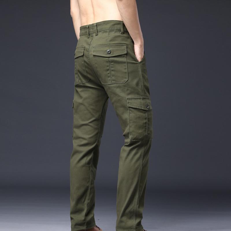 Men's Cargo Pants Elastic Straight Fit Loose Comfort 6 Pocket Youth Kargo Jogger