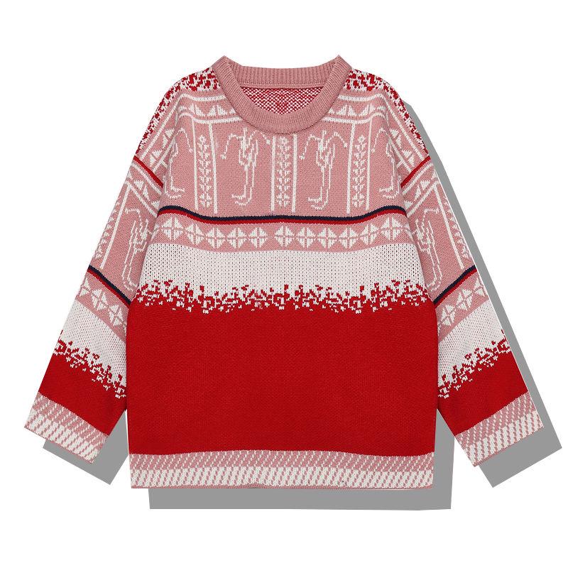 Loose Thick Retro Red Spring and Autumn Christmas Day Coat Inside Wearing Warm Sweater Women