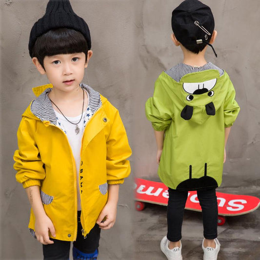Autumn/Winter Boys Jackets Children Cute Hooded Coat for Boy Outwear Clothes Kids Long Sleeve Windbreaker