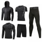 5pcs Men's Gym Workout Sports Suit Fitness Compression Clothes Running Jogging Sport Wear Workout