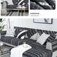 Black and White Cotton Sofa Cover Geometric Non-slip Sofa Towel Couch Cover for Corner Sofa-Cover