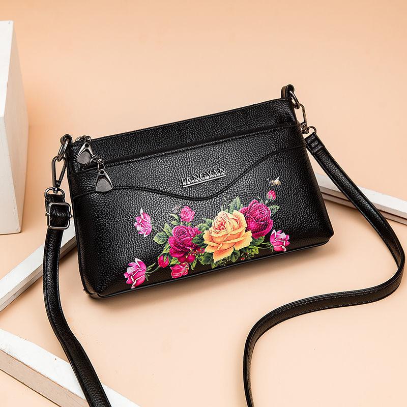 Women Shoulder Messenger Bags Casual Female Crossbody Bags Portable PU Leather Multi-Layer Large Capacity Classic Soft Surface