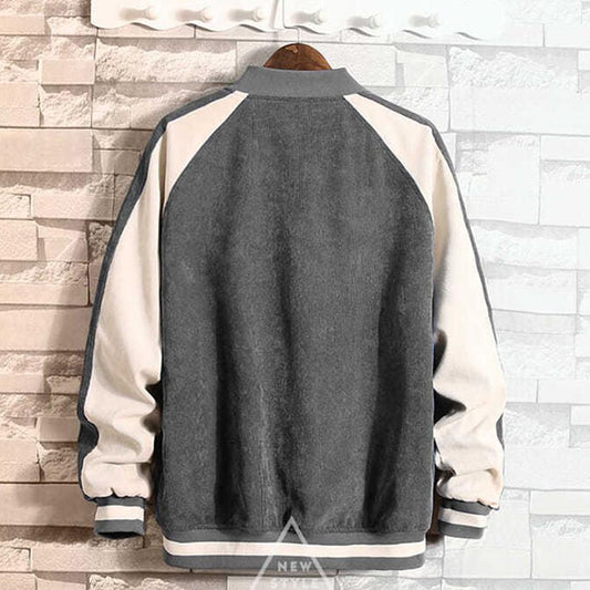 Men's Spring and Autumn Denim Jacket Casual Jacket Baseball Uniform Workwear Men's Long Sleeve Short Warm Button Jacket