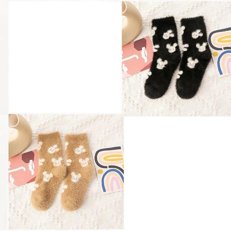 Mink Velvet Floor Socks Autumn and Winter Women's Fur Socks Home Leisure Sleep Socks Thickened Plus Velvet Socks