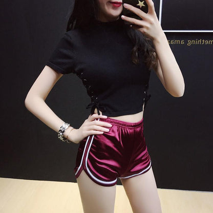 Summer Sport Shorts Women High Waist Elasticated Seamless Fitness Leggings Push Up Gym Training Gym Shorts