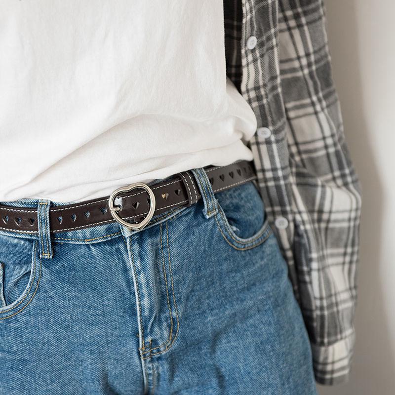 Belt Women's Simple Thin Style with Jeans Personality Retro Heart-shaped Hollow
