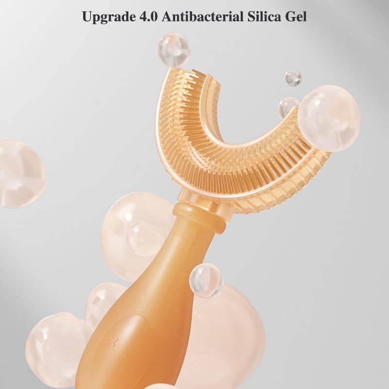 Children's Antibacterial Toothbrush U Type 2-6 Years Old/6-12 Years Old Baby Silicone Soft Bristles Brush Baby Brushing Artifact