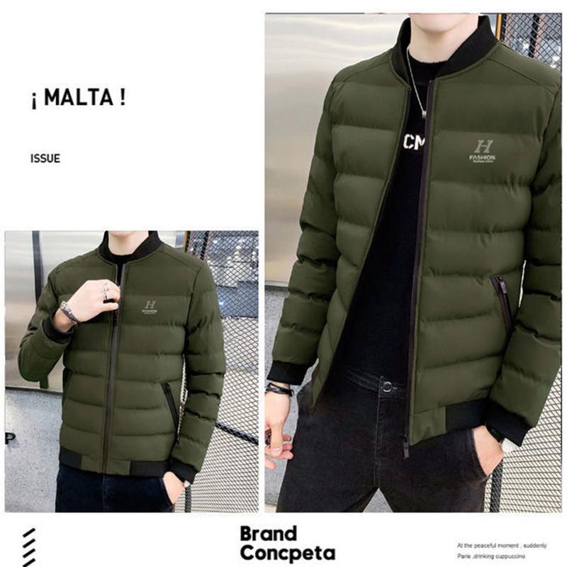 Autumn and Winter Padded Coat Men's Winter Coat Trend Down Down Padded Jacket Baseball Collar Cotton Coat