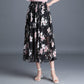 Women's High Waist  Pleated Floral Skirt Summer Mid-length A-line Draping Chiffon Fairy Dress Beach Vacation Daily